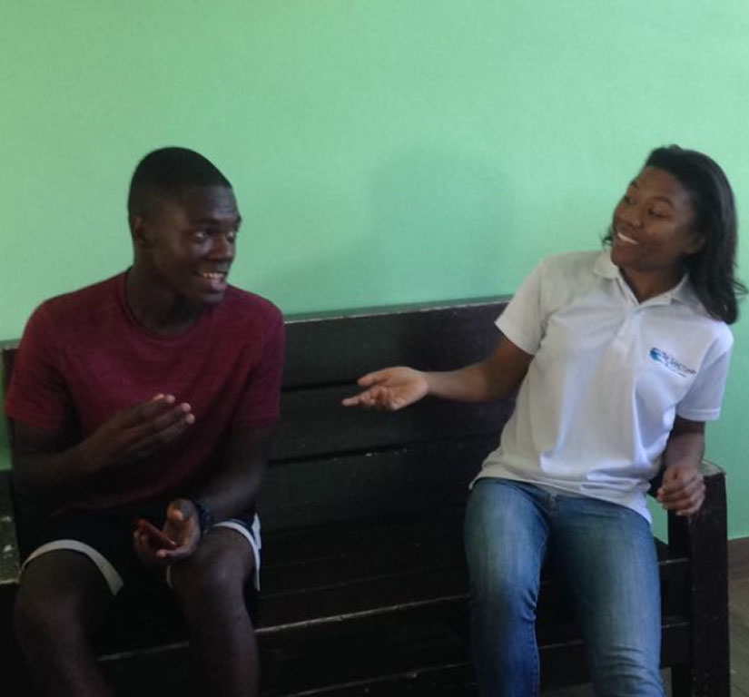 two students learning from each other